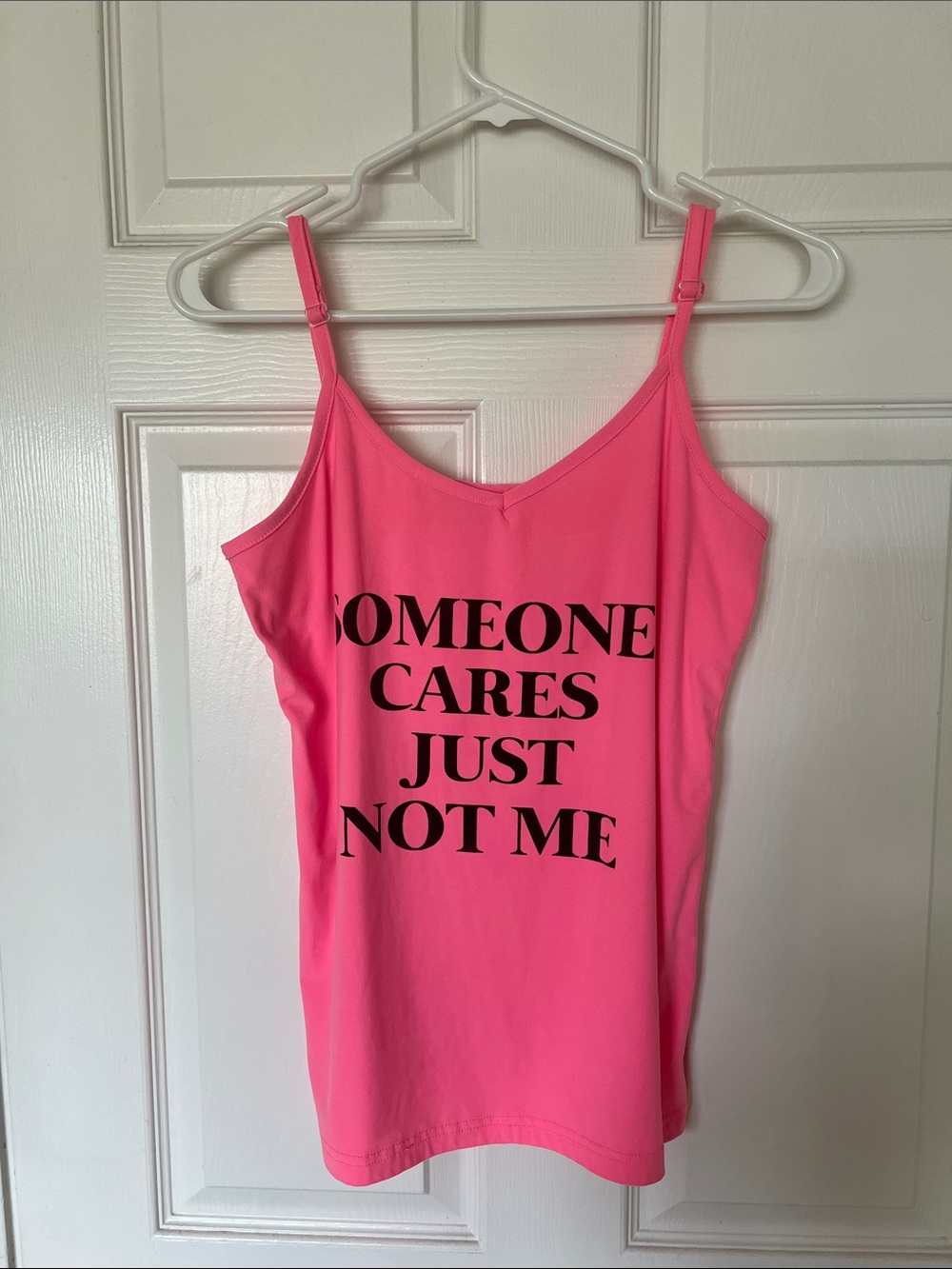 Bright Pink Graphic Cami Tank Top - Bold Text